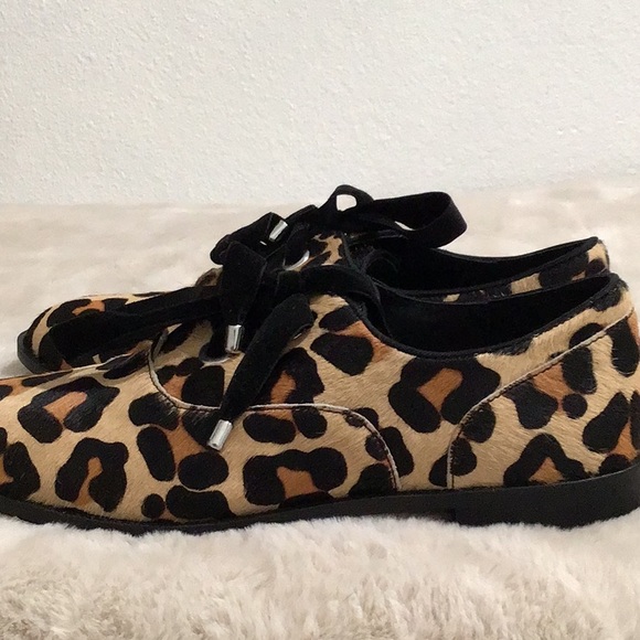 ๐ SHELLYS LONDON โ Frankie โ Animal Print Calf Hair Oxford Lace Up Shoes - Picture 6 of 10